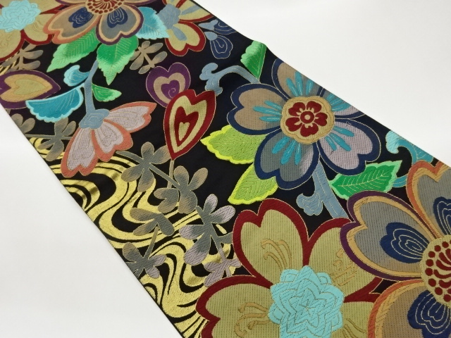 JAPANESE FUKURO OBI / WOVEN FLOWERS